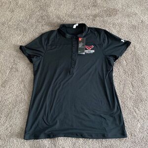 Under Armour Loose Fitted Hartford Athletics Heat Gear Black Polo SIZE L